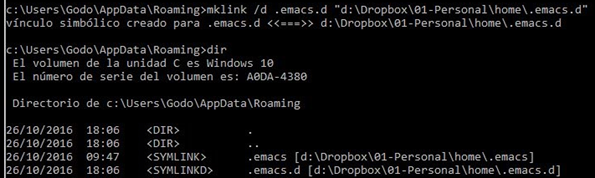 02 Enlace con MKLINK para Emacs